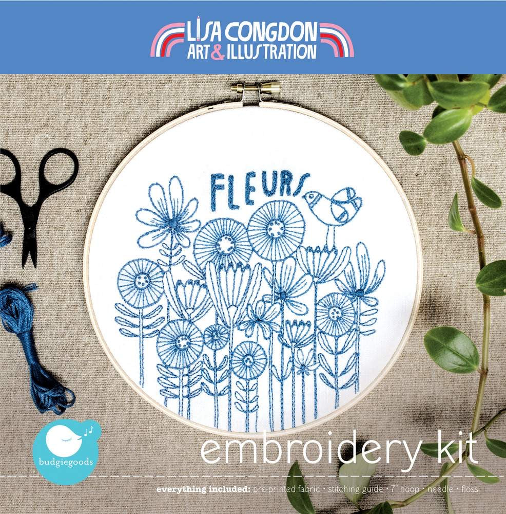 Lisa Congdon Fleurs Embroidery Kit