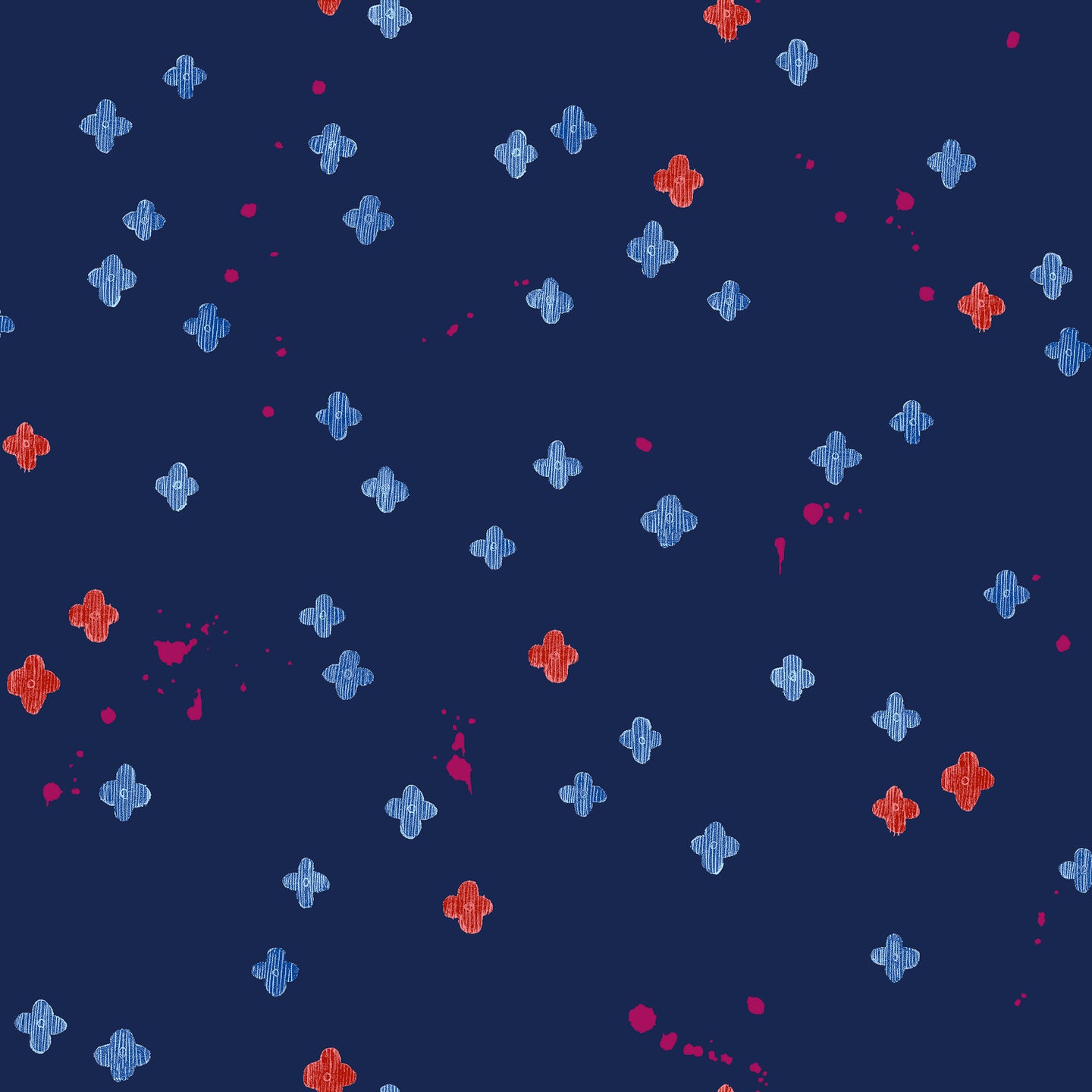 Once Upon a Time by Oka Emi for Cotton and Steel - Bouquet Burst - Navy