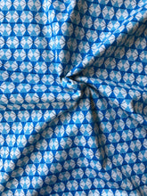 Load image into Gallery viewer, Welsummer by Kim Kight - Chicken Wire - Bright Blue Unbleached Cotton Fabric
