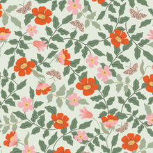 Load image into Gallery viewer, C+S Rifle Paper Co. Strawberry Fields - Primrose - Mint Rayon Fabric
