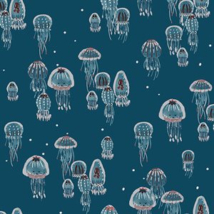 C+S Kaikoura - Drifting Jellies - Ocean Pearlescent Fabric