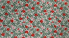 Load image into Gallery viewer, C+S Rifle Paper Co. Strawberry Fields - Primrose - Mint Rayon Fabric
